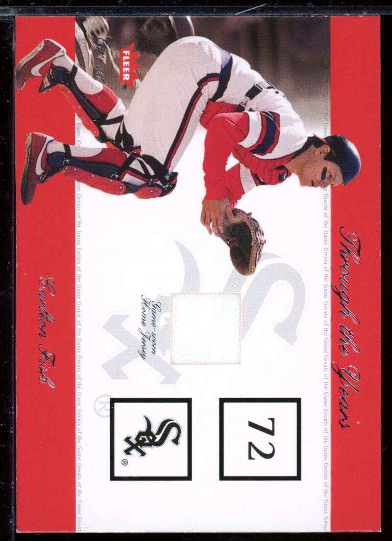 Carlton Fisk Fielding Card 2002 Greats of the Game Through the Years Level 1 #6 Image 1