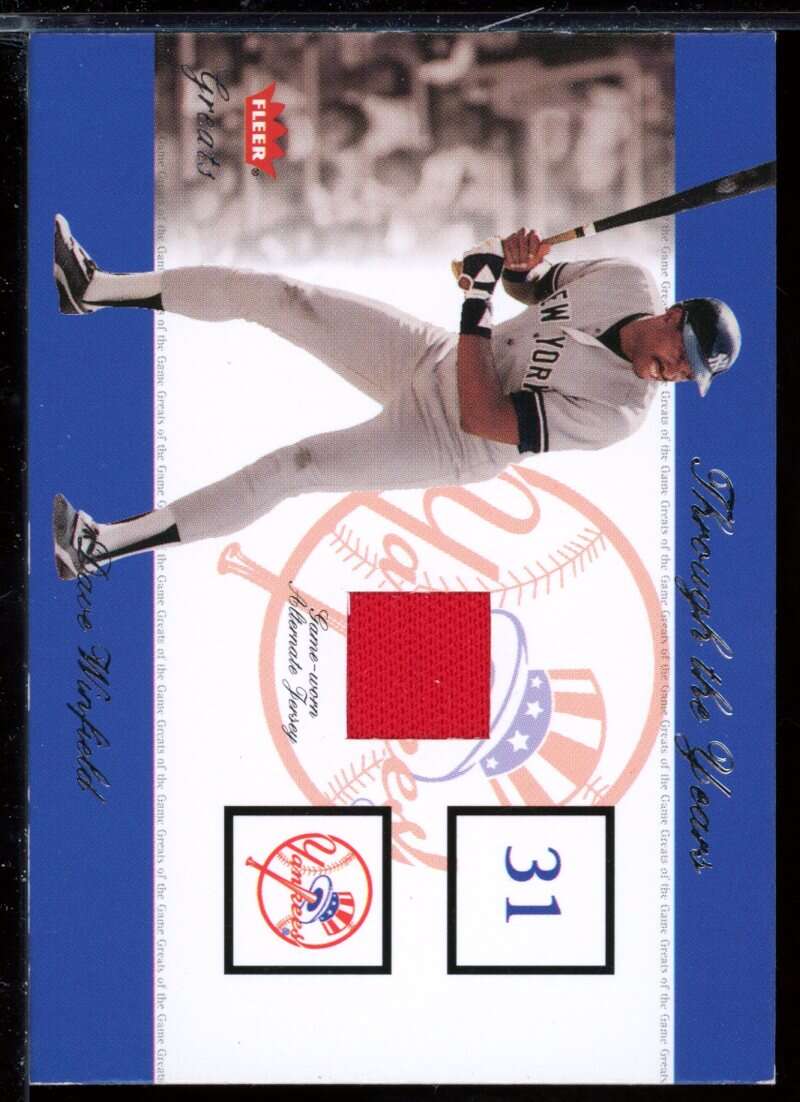 Dave Winfield Card 2002 Greats of the Game Through the Years Level 1 #29 Image 1