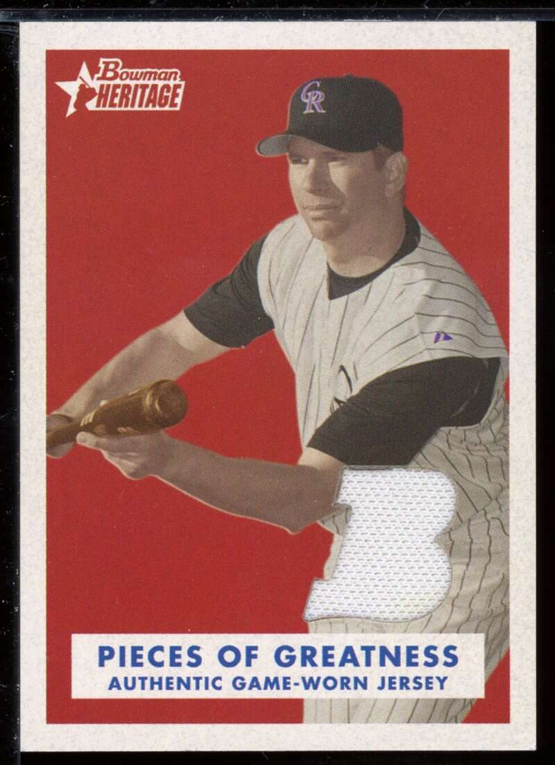 Todd Helton Jsy D Card 2006 Bowman Heritage Pieces of Greatness #THE Image 1