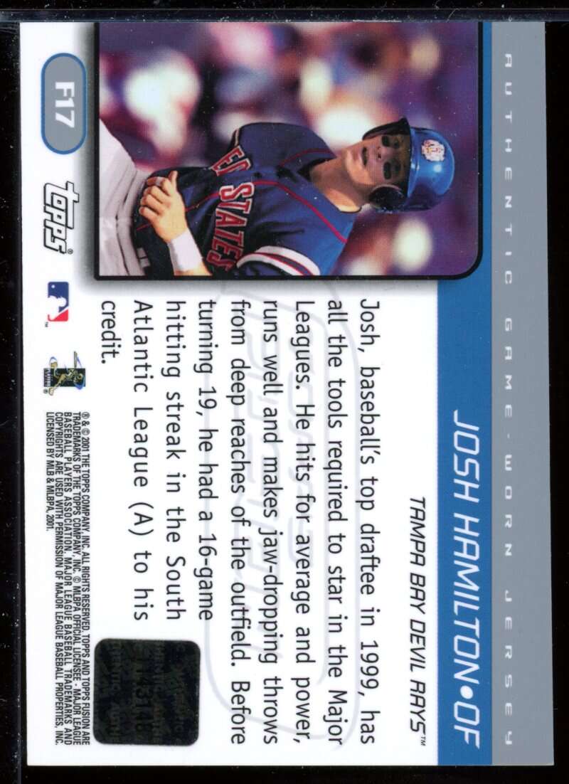 Josh Hamilton Card 2001 Topps Fusion Feature #F17 Image 2