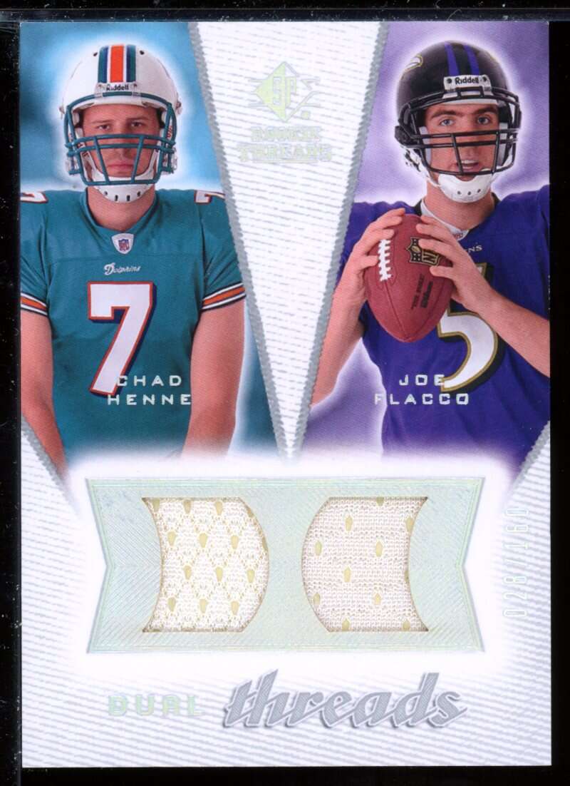 Chad Henne/Joe Flacco Card 2008 SP Rookie Threads Dual Threads 160 #DTHF Image 1