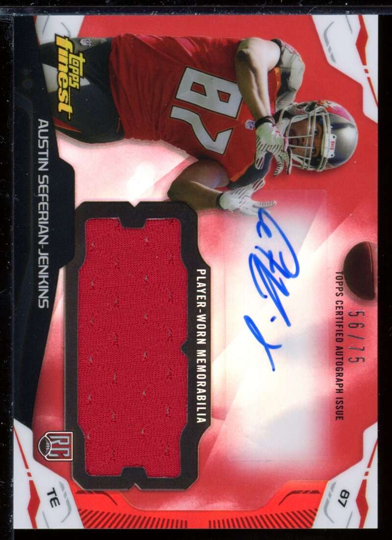 Austin Seferian-Jenkins 2014 Finest Jumbo Jersey Auto Red Refractors #AJRASJ Image 1