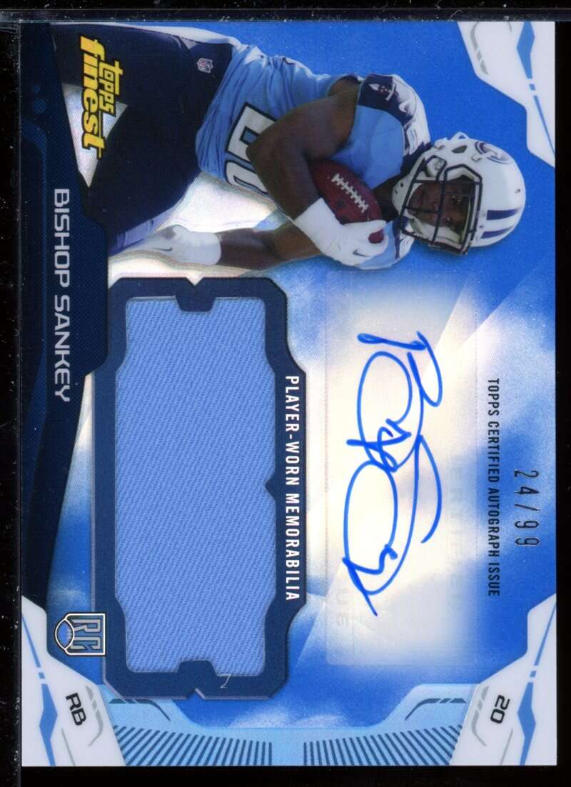 Bishop Sankey Card 2014 Finest Jumbo Jersey Autographs Blue Refractors #AJRBSA Image 1