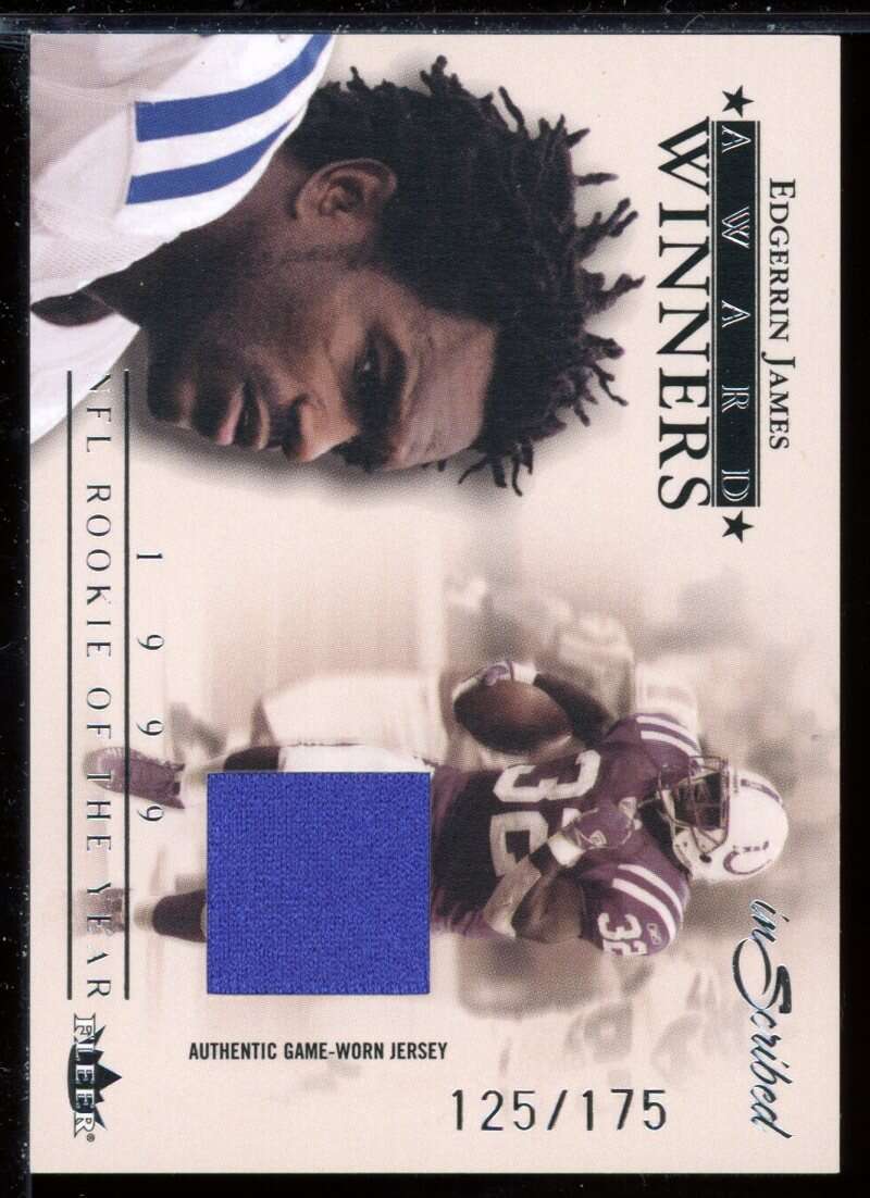 Edgerrin James Card 2004 Fleer Inscribed Award Winners Jersey Silver #AWJEJ Image 1