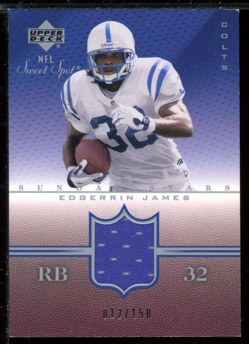 Edgerrin James Card 2002 Sweet Spot Sunday Stars Jerseys #SSEJ /150 Image 1