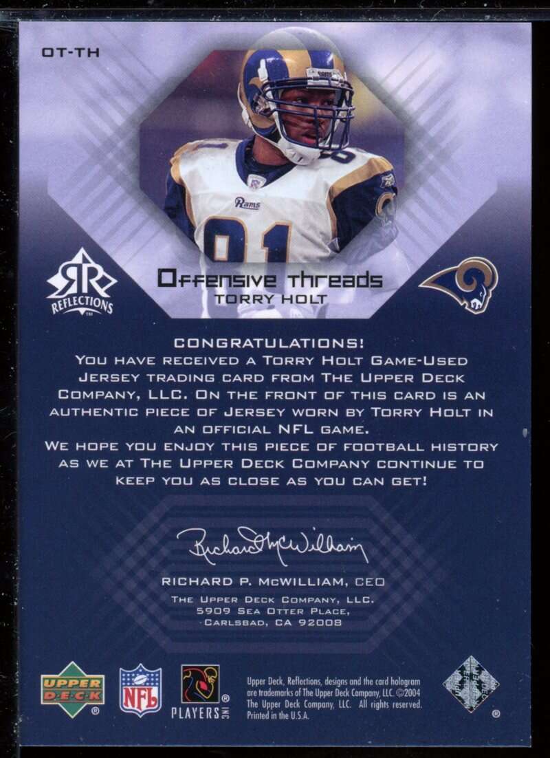 Torry Holt Card 2004 Reflections Offensive Threads #OTTH Image 2