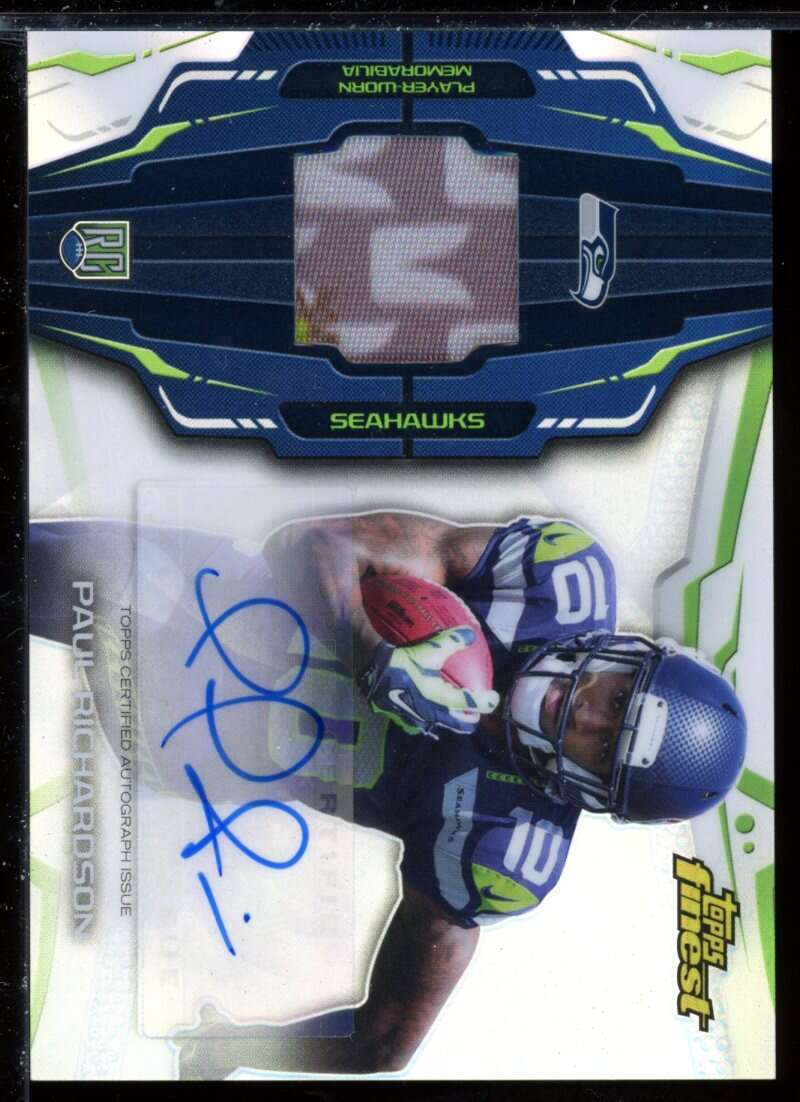 Paul Richardson Card 2014 Finest Rookie Patch Autographs Refractors #RAPPR Image 1