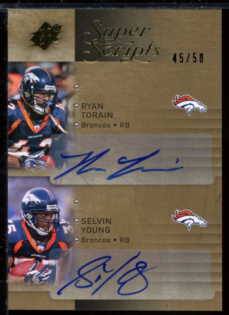 Ryan Torain/Selvin Young Card 2009 SPx Super Scripts Autographs Dual #DYT Image 1