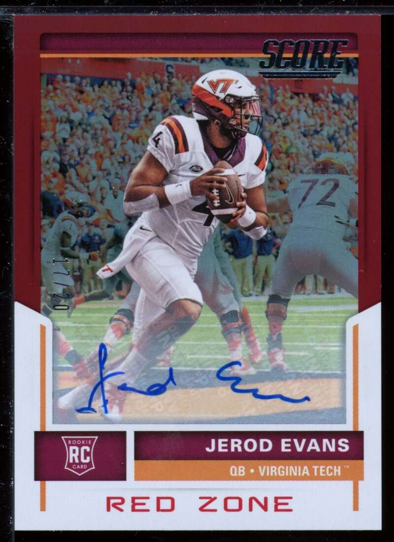 Jerod Evans Card 2017 Score Red Zone Autograph #412 Image 1