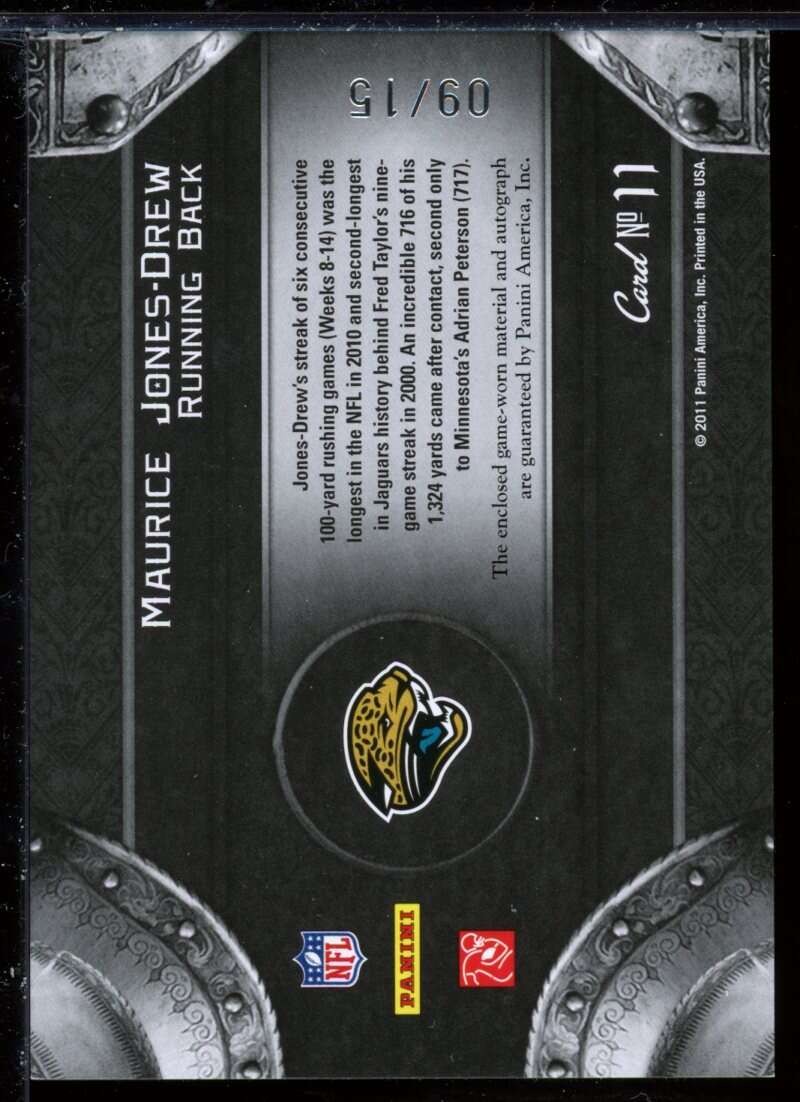 Maurice Jones-Drew Rookie 2011 Crown Royale Majestic Materials Autographs #11 Image 2