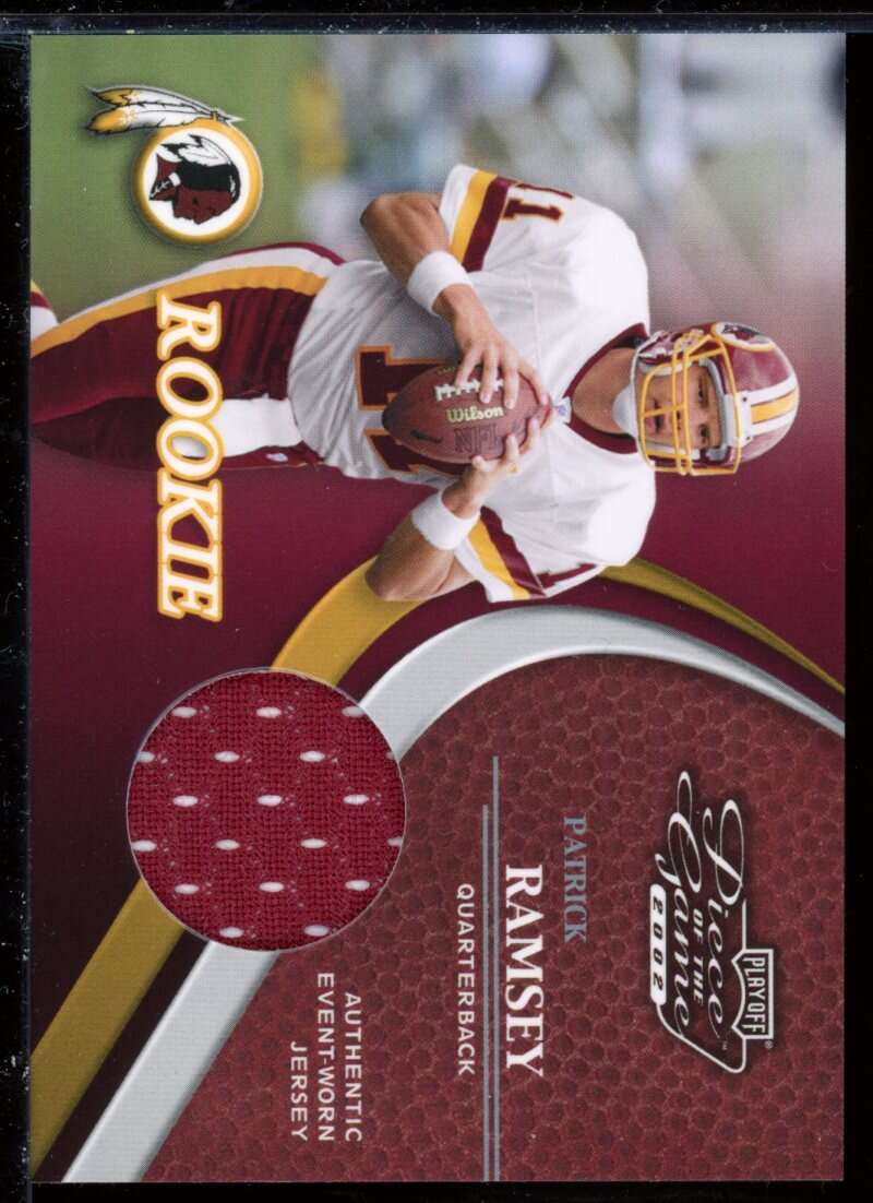 Patrick Ramsey JSY Rookie Card 2002 Playoff Piece of the Game #105 Image 1
