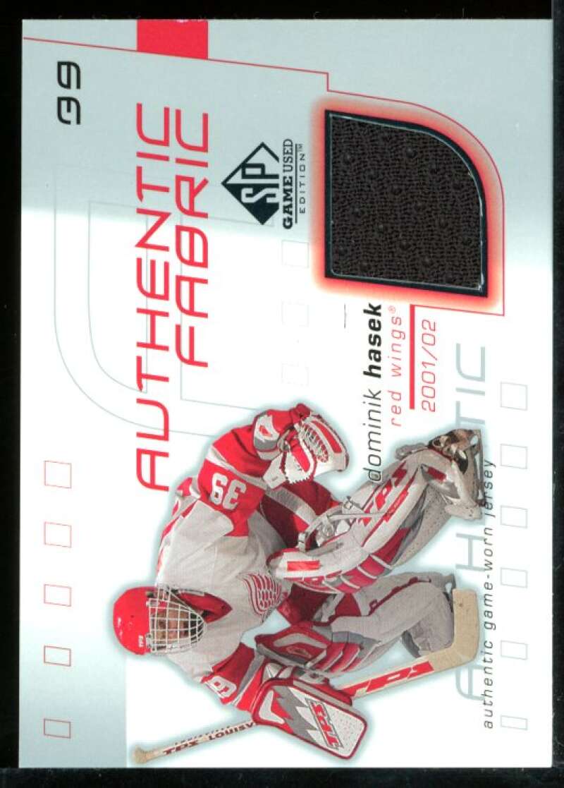 Dominik Hasek Card 2001-02 SP Game Used Authentic Fabric #AFDH Image 1