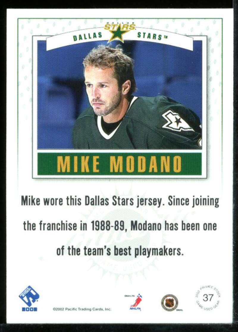 Mike Modano Card 2001-02 Private Stock Game Gear #37 Image 2