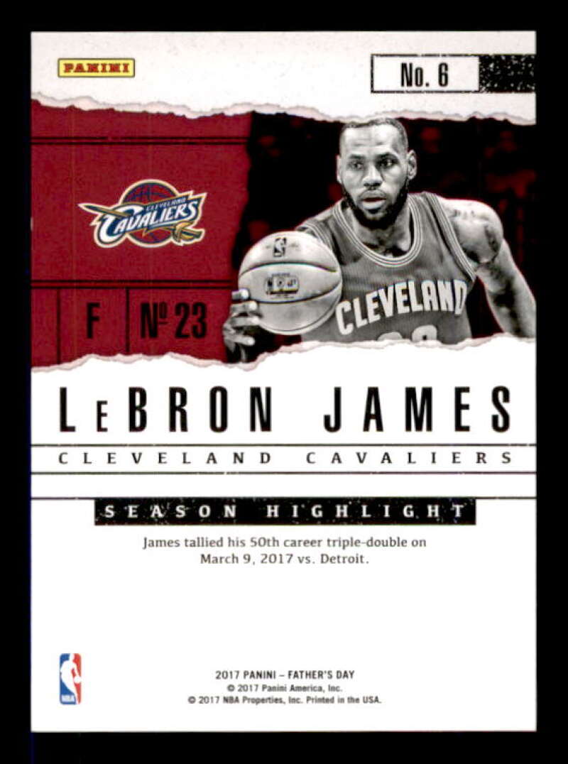 LeBron James BK Card 2017 Panini Father's Day #6 Image 2