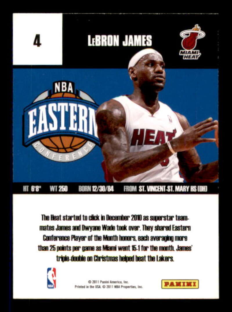 LeBron James Card 2010-11 Absolute Memorabilia Panini All Stars Rack Pack #4 Image 2