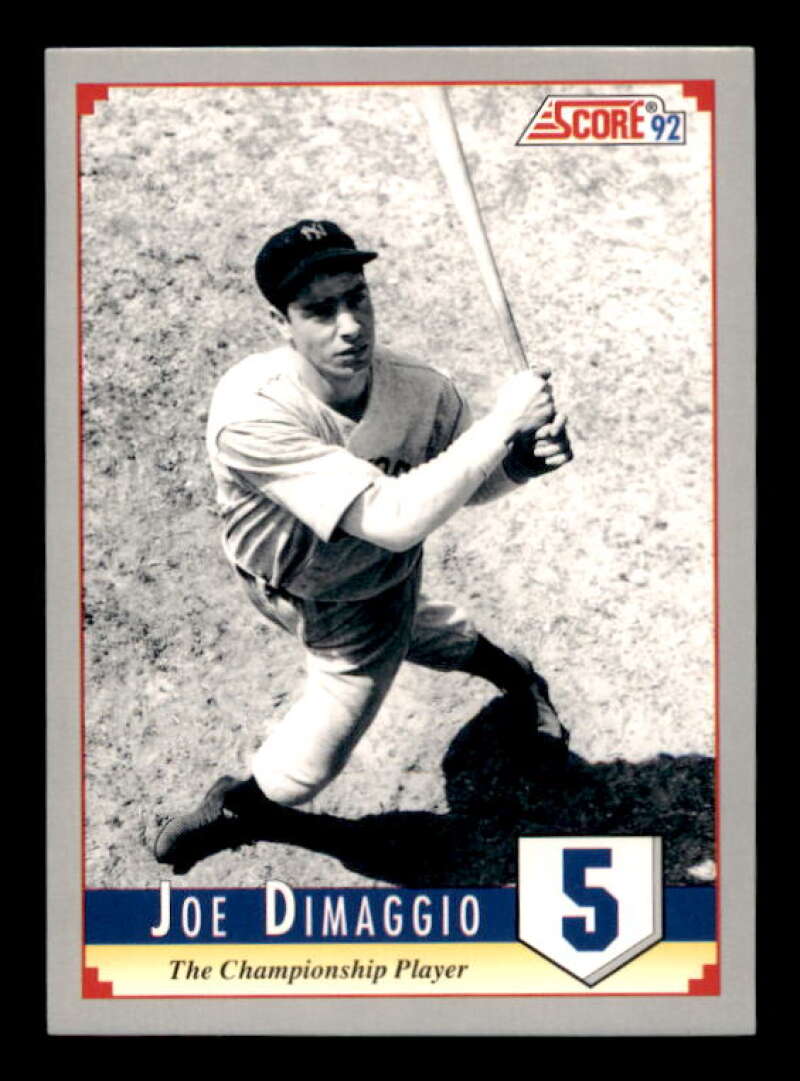Joe DiMaggio/The Legend Card 1992 Score DiMaggio #5 –