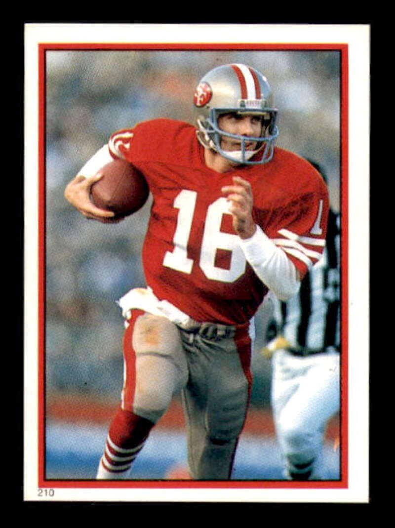 Joe Montana Card 1985 Topps Coming Soon Stickers #210 Image 1