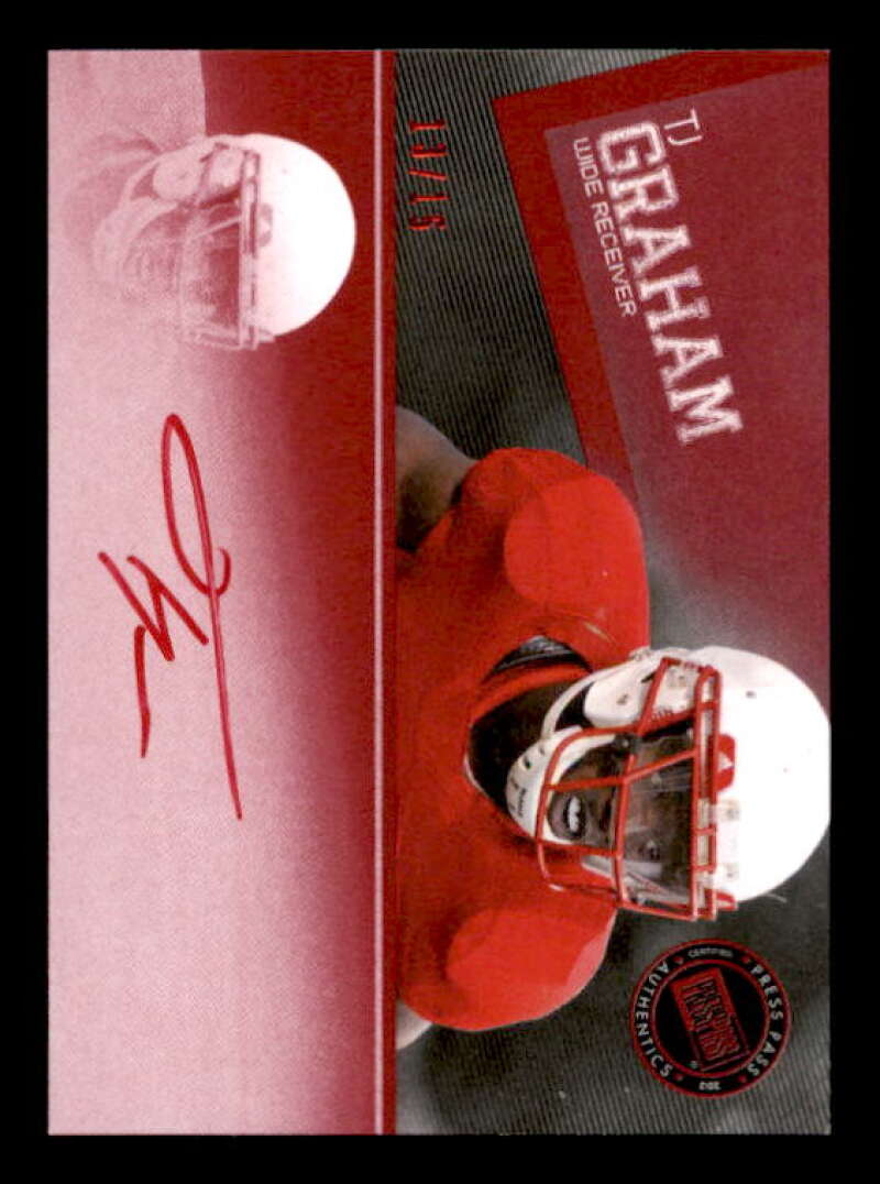 T.J. Graham Rookie Card 2012 Press Pass Autographs Target Red Red Ink #PPSTG Image 1