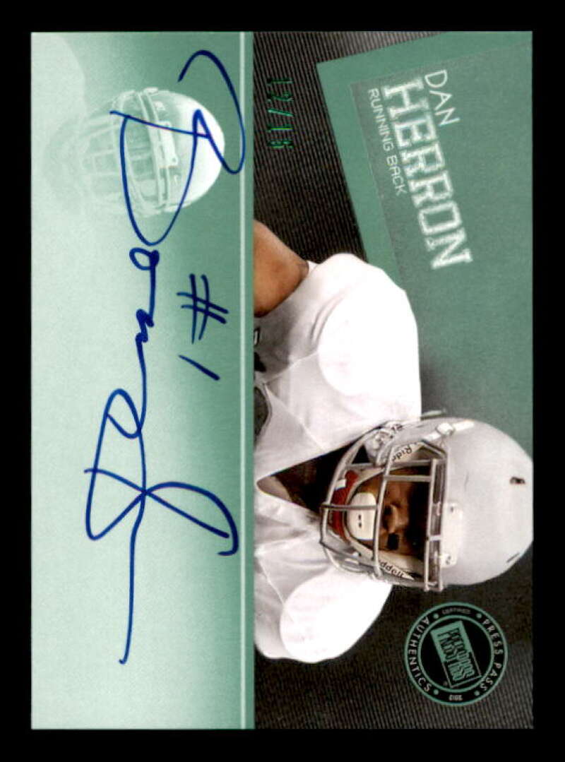 Dan Herron Card 2012 Press Pass Autographs Wal-Mart Green #PPSDH2 /15 Image 1