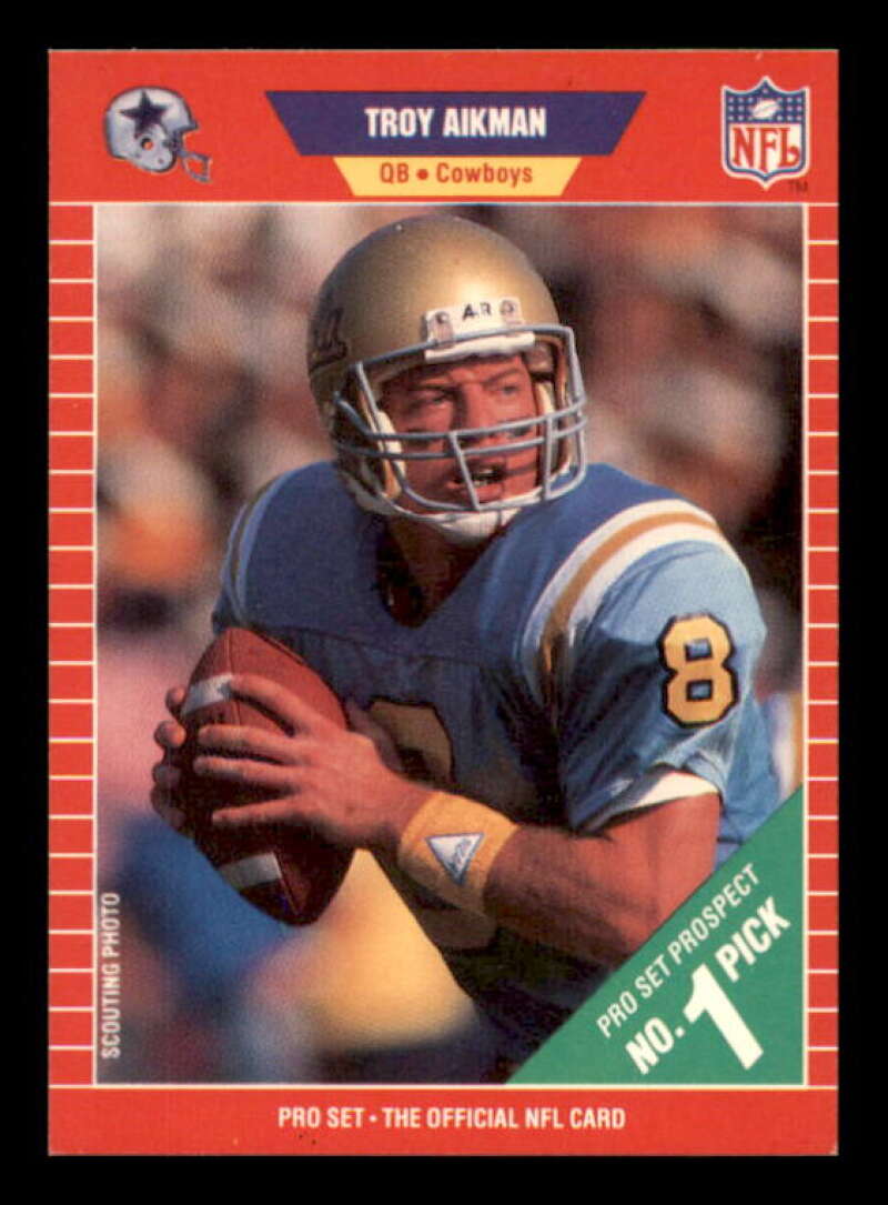 Troy Aikman Rookie Card 1989 Pro Set #490 Image 1