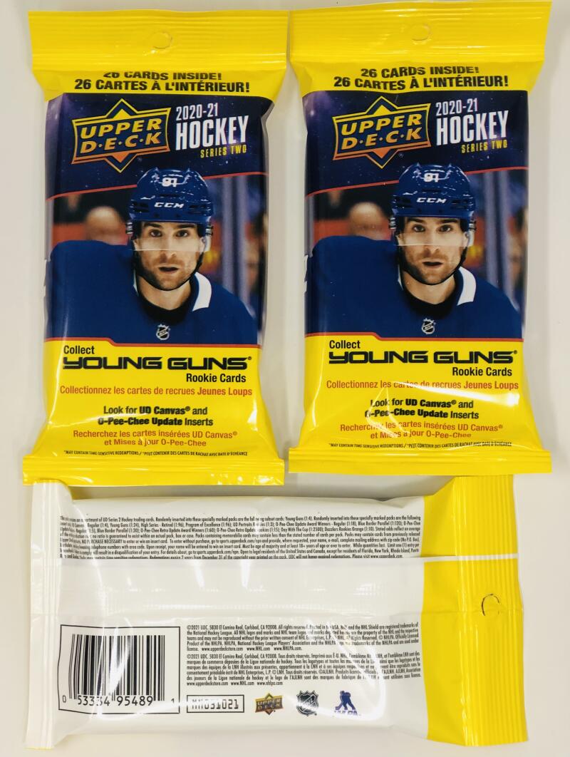 2020-21 Upper Deck Series 2 Hockey Card Hanger 3 Pack Lot Image 3