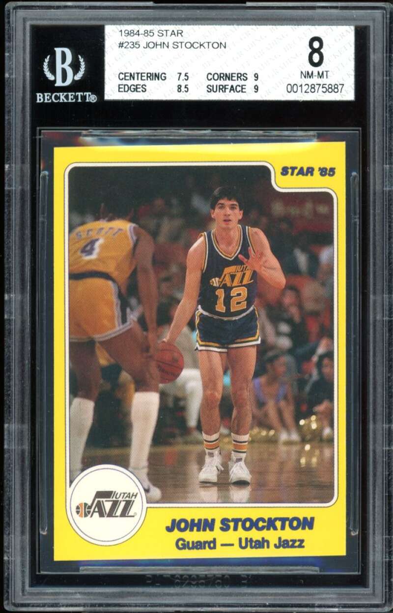 John Stockton Rookie Card 1984-85 Star #235 BGS 8 (7.5 9 8.5 9) Image 1