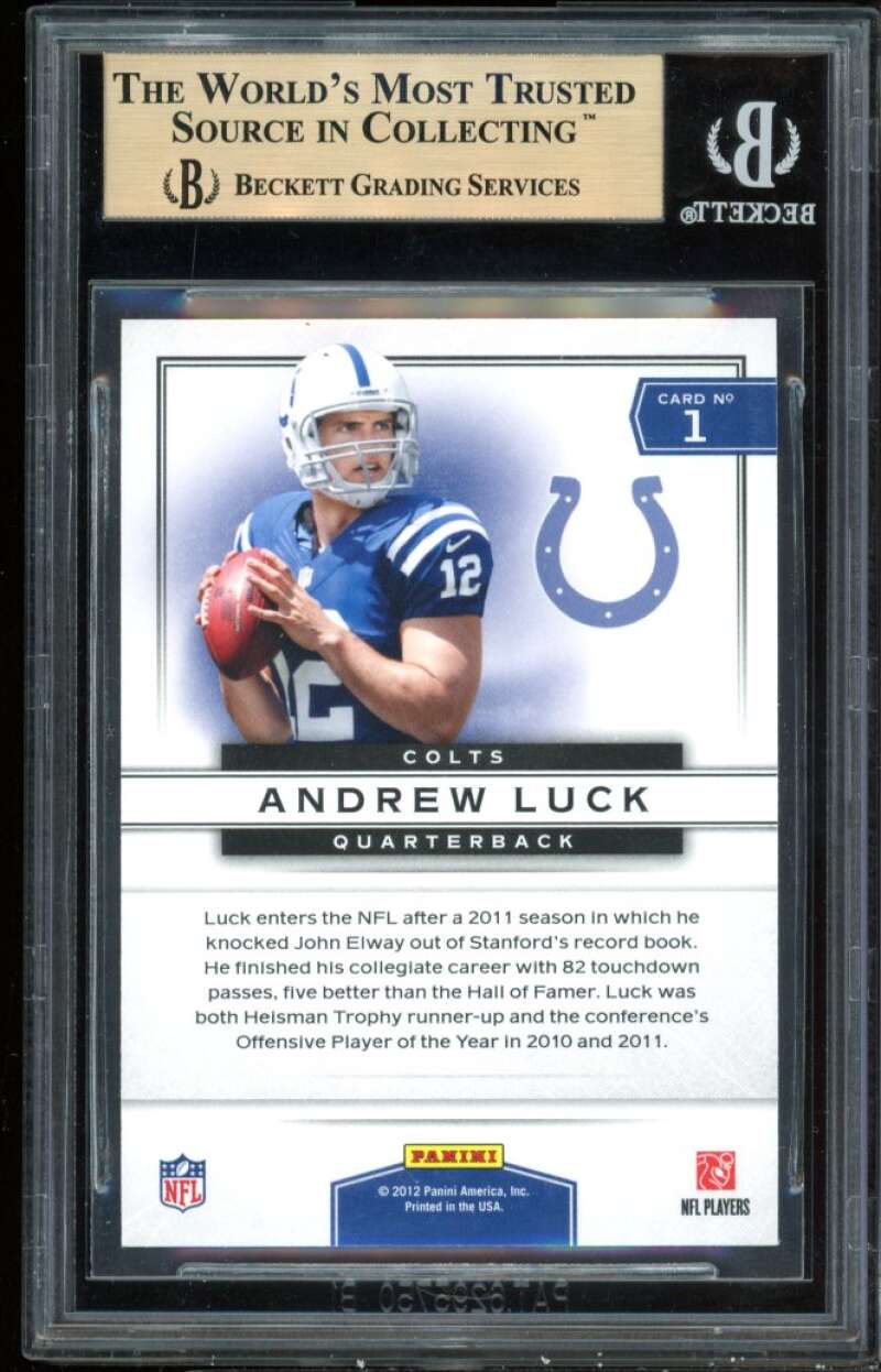 Andrew Luck Rookie 2012 Prestige Prestigious Picks #1 BGS 9.5 (9 9.5 9.5 9.5) Image 2