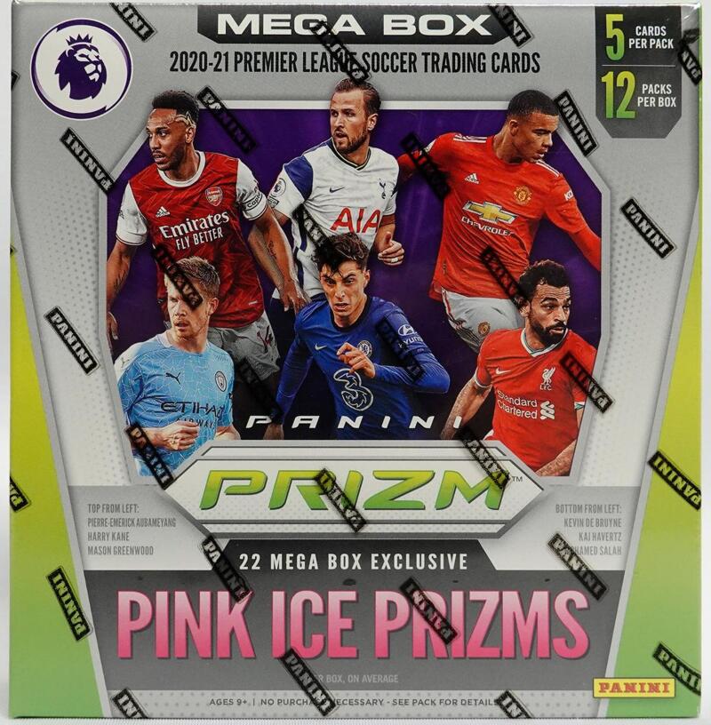 2020-21 Panini Prizm Premier League Soccer Mega Box (Pink Ice Prizms) Image 1