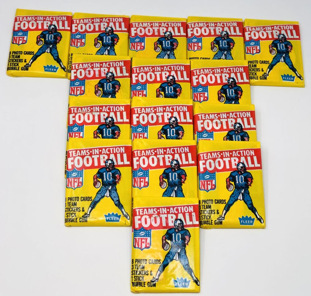 1981 Fleer Teams In Action Football 15 Pack Lot Image 2