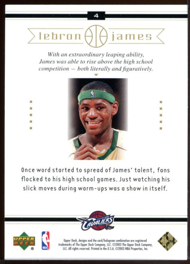 2003 Upper Deck #4 Center of Attention Lebron James Rookie Card Image 2