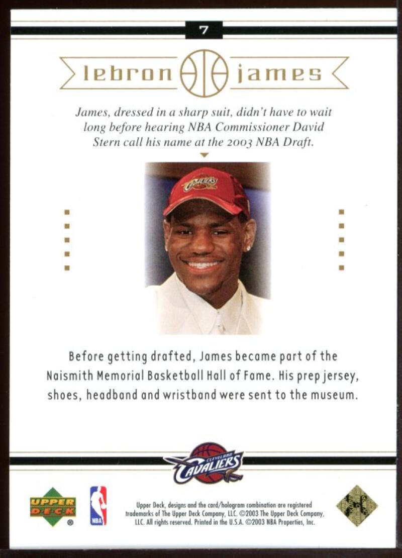 2003 Upper Deck #7 High School Superstar Lebron James Rookie Card Image 2