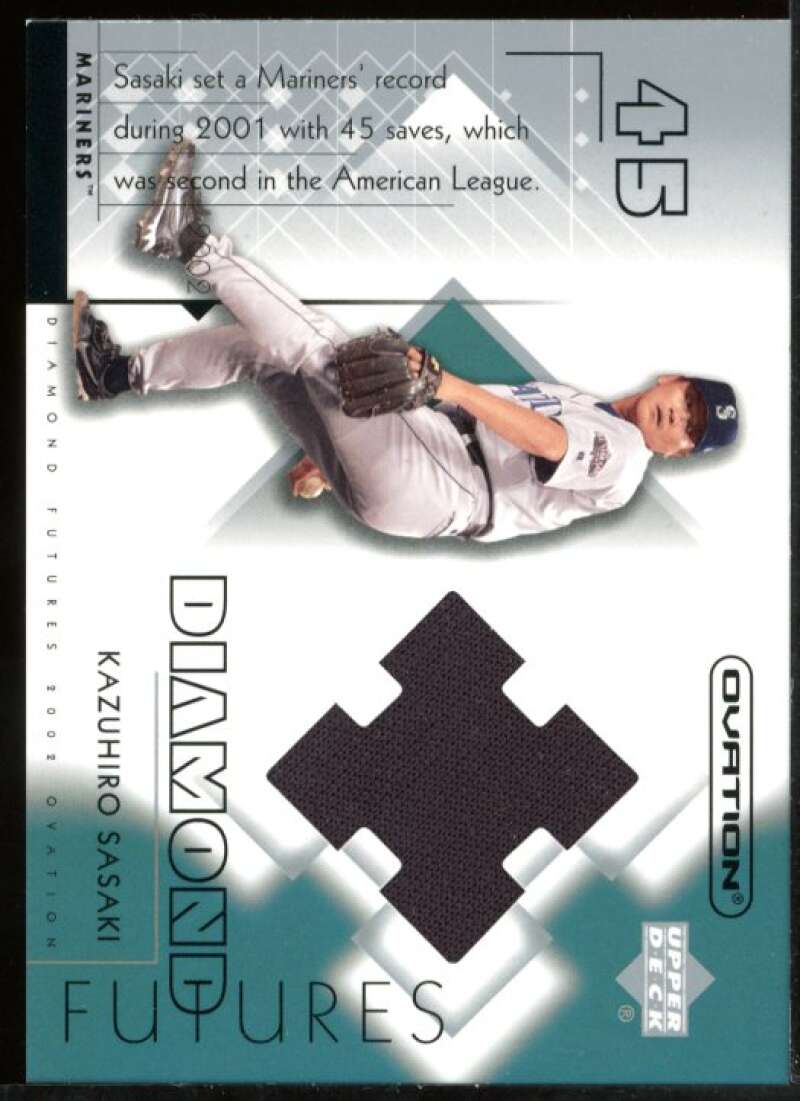 Kazuhiro Sasaki Card 2002 Upper Deck Ovation Diamond Futures Jerseys #DFKS Image 1