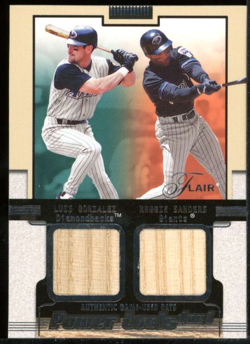 Luis Gonzalez/Reggie Sanders Card 2002 Flair Power Tools Dual Bats #14 Image 1