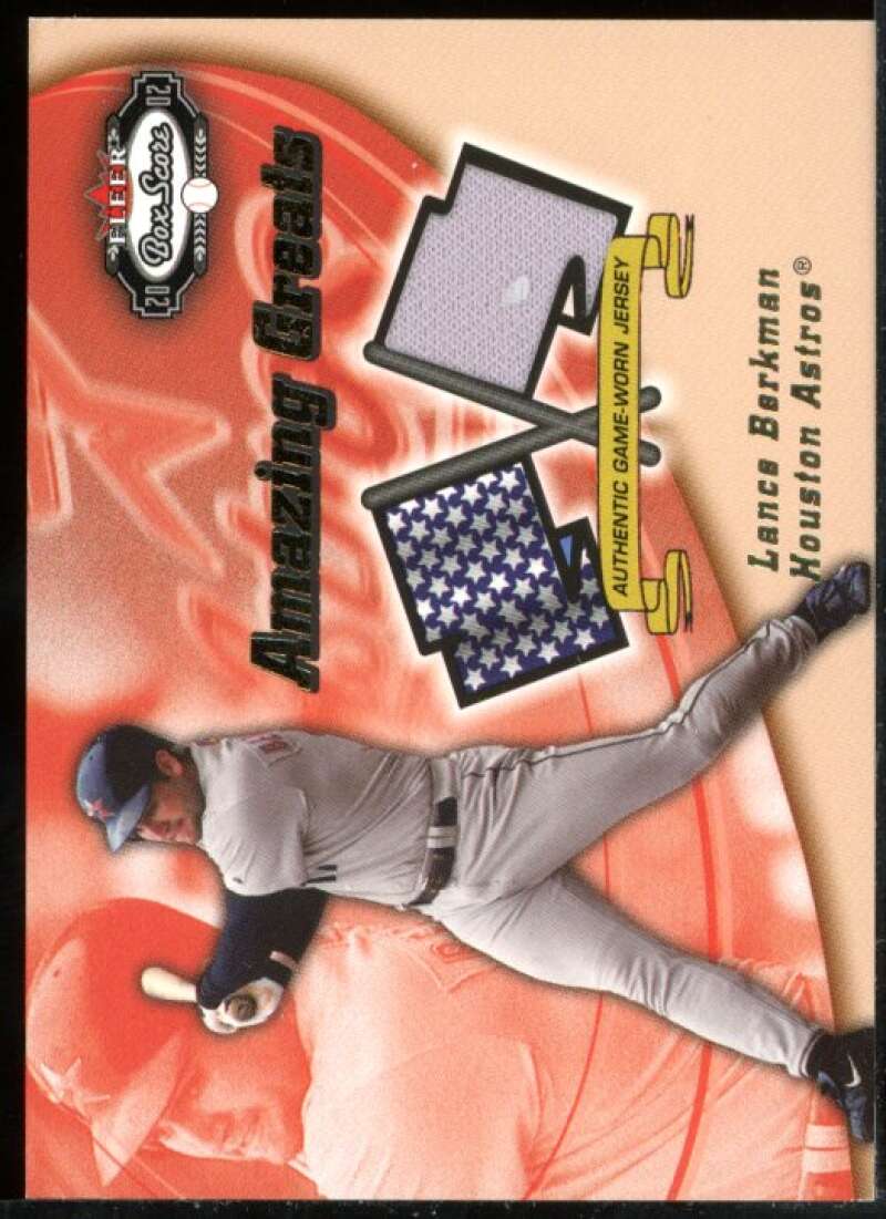 Lance Berkman Card 2002 Fleer Box Score Amazing Greats Single Swatch #1 Image 1