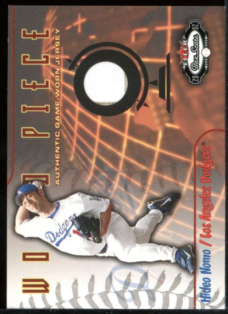 Hideo Nomo Jsy Card 2002 Fleer Box Score World Piece Game Used #3 Image 1