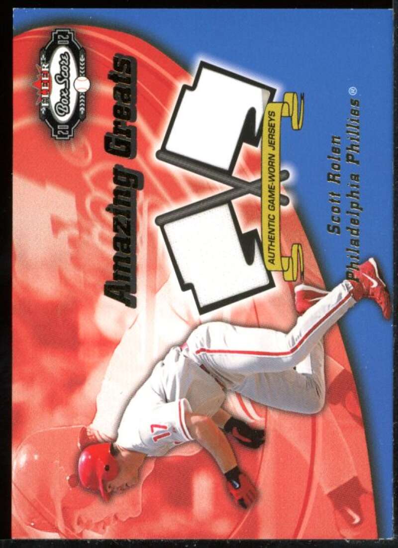 Scott Rolen Card 2002 Fleer Box Score Amazing Greats Dual Swatch #12 Image 1