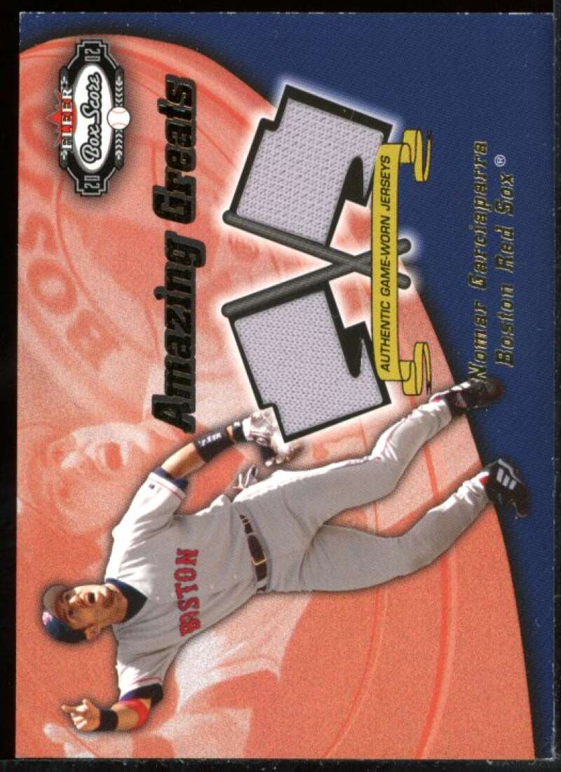 Nomar Garciaparra Card 2002 Fleer Box Score Amazing Greats Dual Swatch #5 Image 1