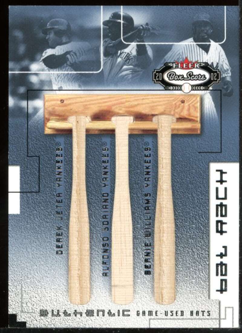 Jeter/Soriano/Bernie Card 2002 Fleer Box Score Bat Rack Trios #1 Image 1