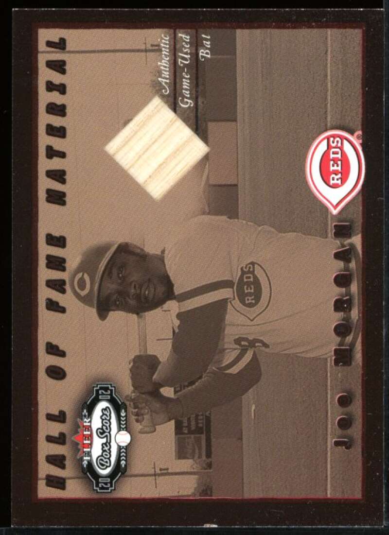 Joe Morgan Bat Card 2002 Fleer Box Score Hall of Fame Material #4 Image 1