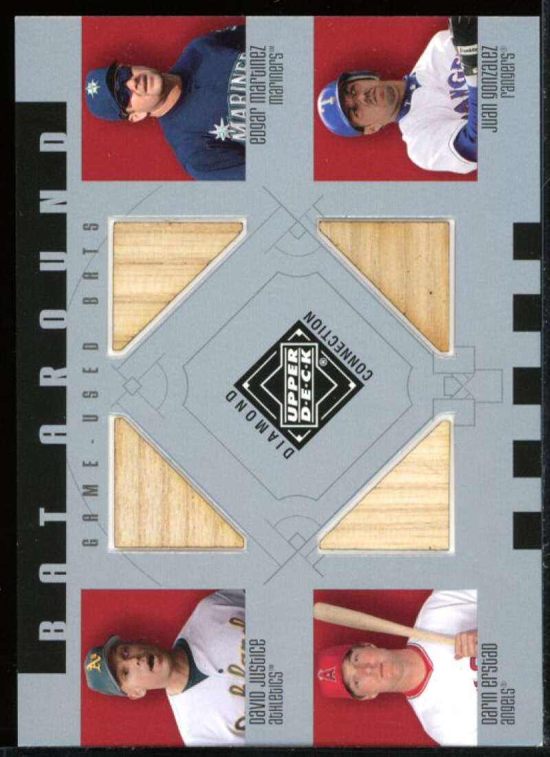 Justice/Edgar Martinez/Erstad/Gonzalez 2002 UD Diamond Connection Quads #JMEG Image 1