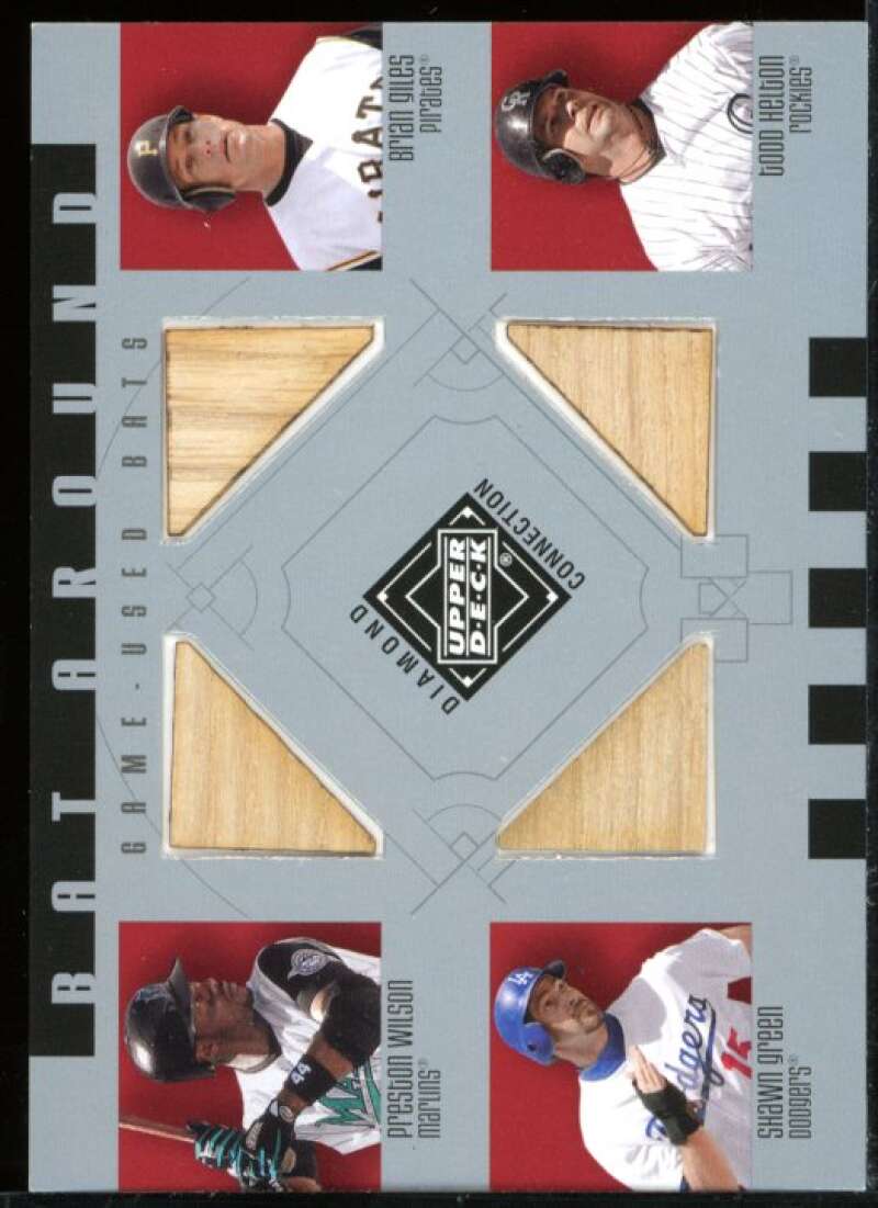 Wilson/Giles/Shawn Green/Todd Helton 2002 UD Connection Bat Around Quads #WGGH Image 1