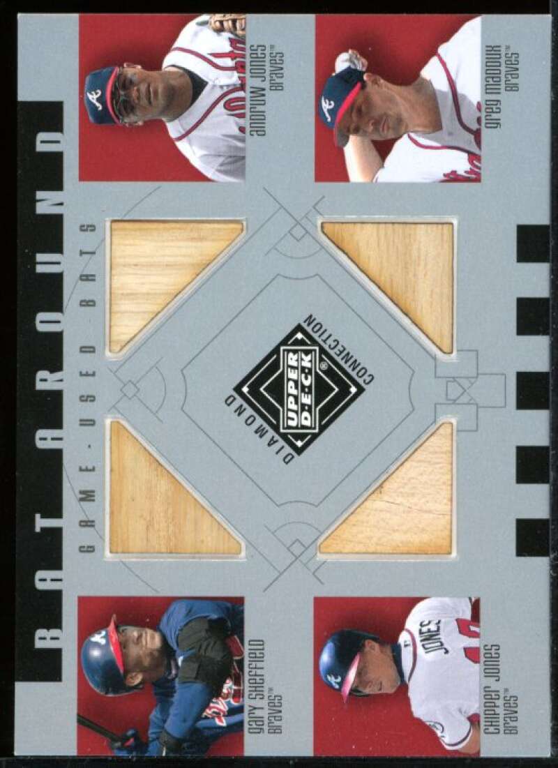 Sheffield/A. Jones/Chipper Jones/Maddux 2002 UD Diamond Connection Quads #SJJM Image 1