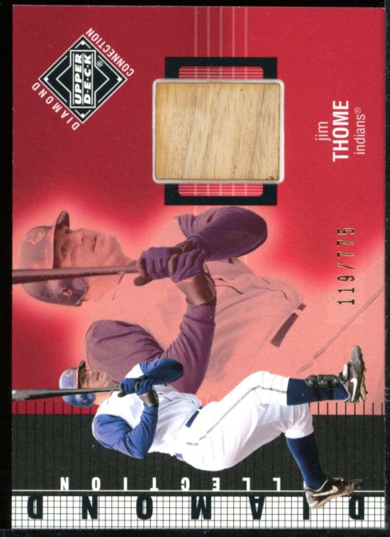 Jim Thome DC Bat Card 2002 Upper Deck Diamond Connection #395 Image 1