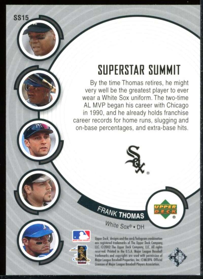 Frank Thomas Card 2002 Upper Deck Superstar Summit II #SS15 Image 2