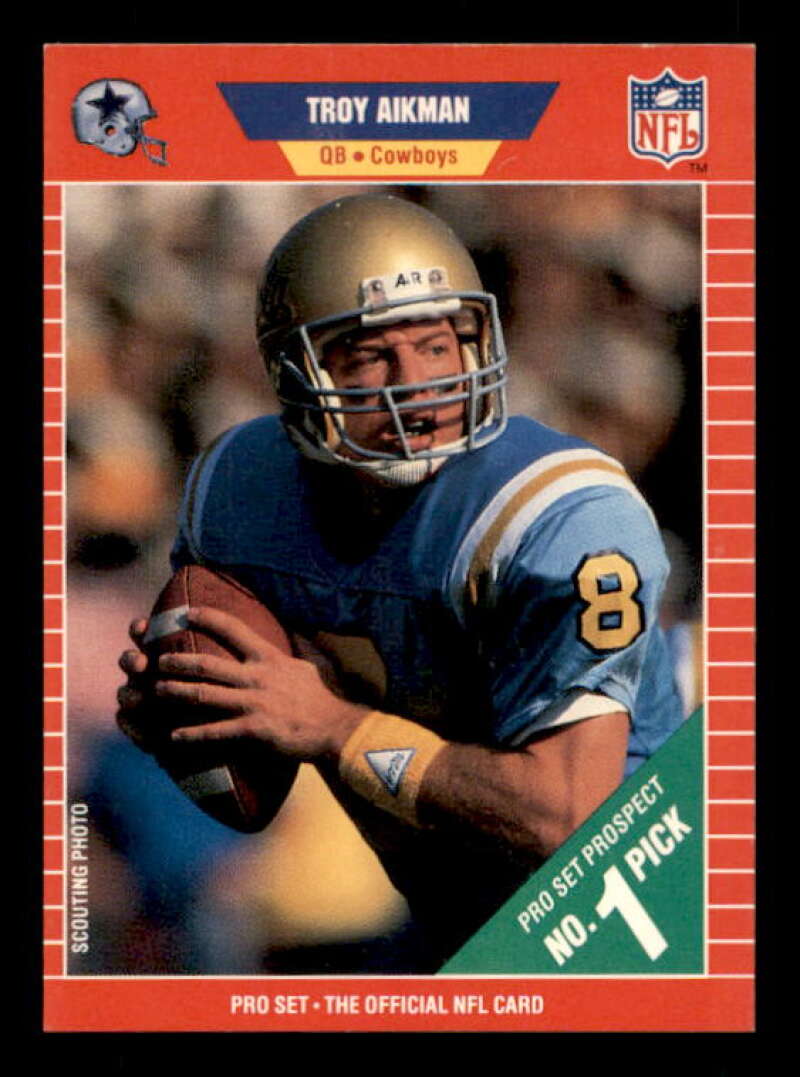 Troy Aikman Rookie Card 1989 Pro Set #490 Image 1