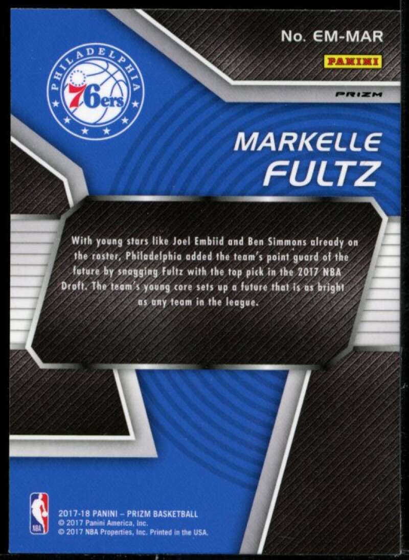 Markelle Fultz Card 2017-18 Panini Prizm Emergent Prizms Fast Break #1 Image 2