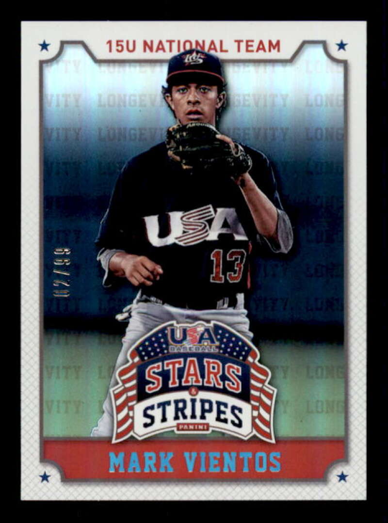 Mark Vientos Card 2015 USA Baseball Stars and Stripes Longevity Holofoil #71 Image 1