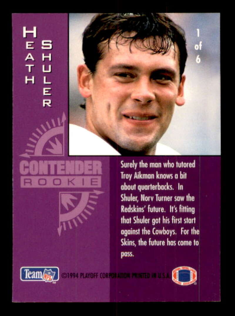 Heath Shuler Card 1994 Playoff Contenders Rookie Contenders #1 Image 2