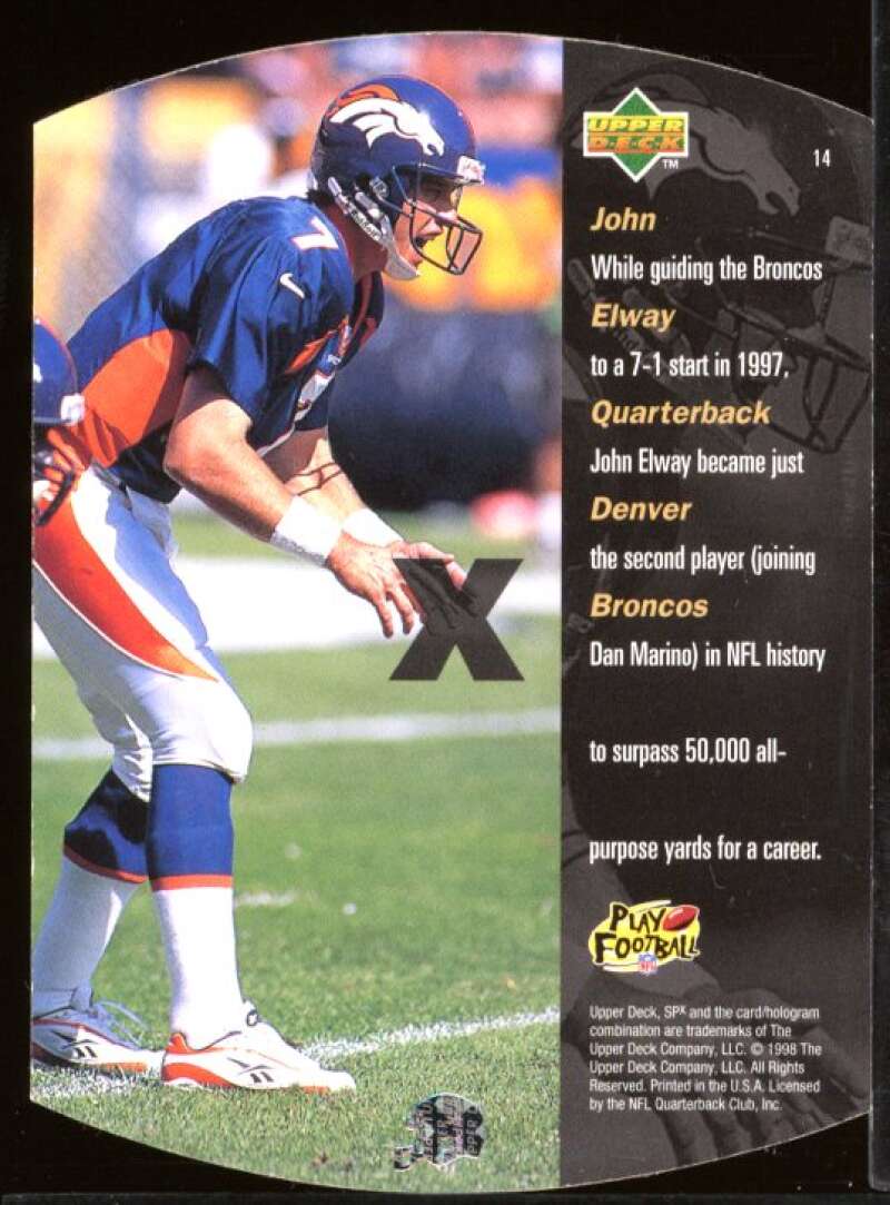 John Elway Card 1998 SPx #14 Image 2