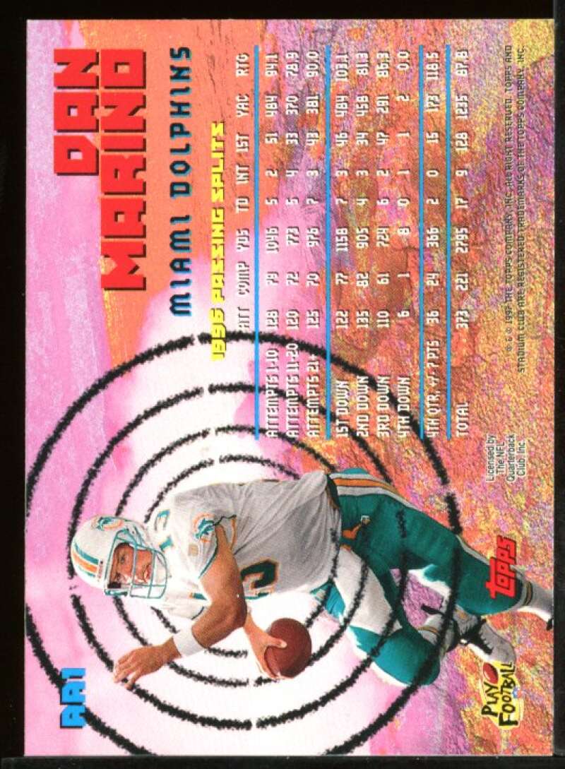 Dan Marino Card 1997 Stadium Club Aerial Assault #AA1 Image 2